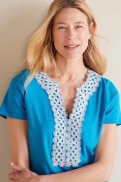 Soft Surroundings Kaitlyn Embellished Knit Tee| Tops