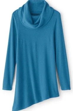 Soft Surroundings Kayla Rib Knit Cowl Neck Tunic| Tops