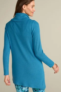 Soft Surroundings Kayla Rib Knit Cowl Neck Tunic| Tops