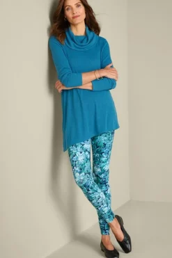 Soft Surroundings Kayla Rib Knit Cowl Neck Tunic| Tops