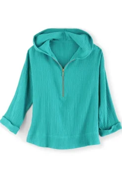 Soft Surroundings Kemia Gauze Hoodie| Tops