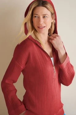 Soft Surroundings Kemia Gauze Hoodie| Tops