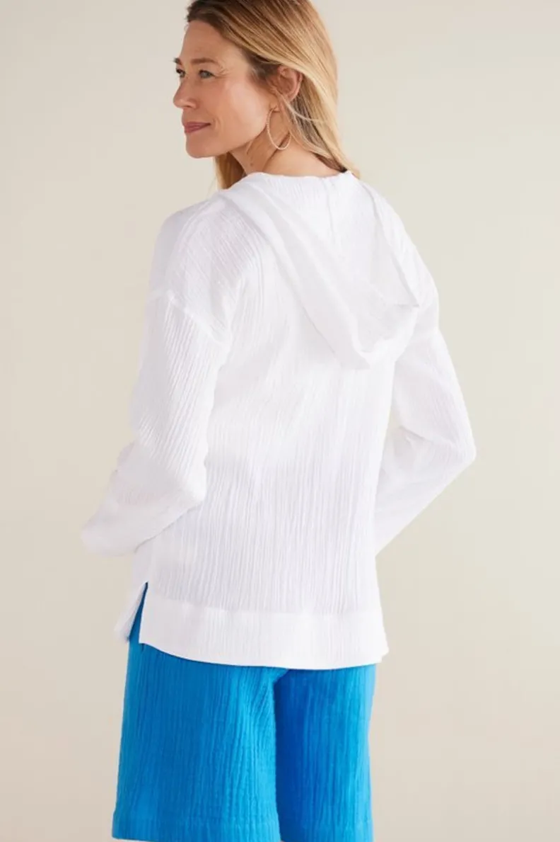 Soft Surroundings Kemia Gauze Hoodie| Tops