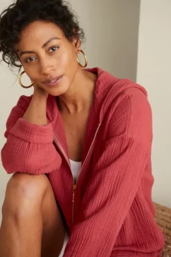 Soft Surroundings Kemia Gauze Hoodie| Tops