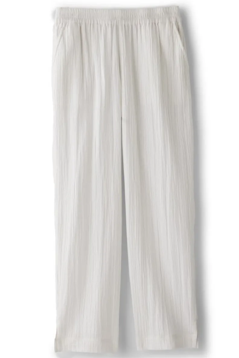 Soft Surroundings Khulani Straight Leg Gauze Crop Pants| Pants