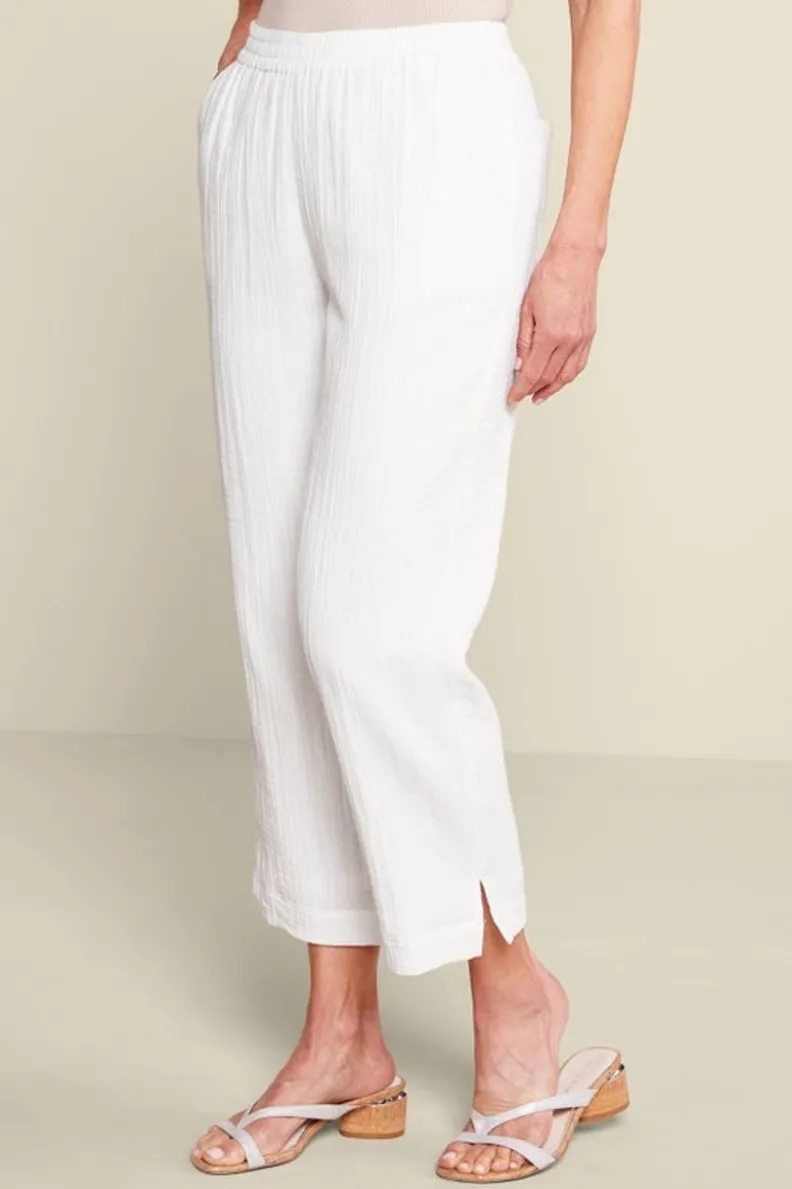 Soft Surroundings Khulani Straight Leg Gauze Crop Pants| Pants