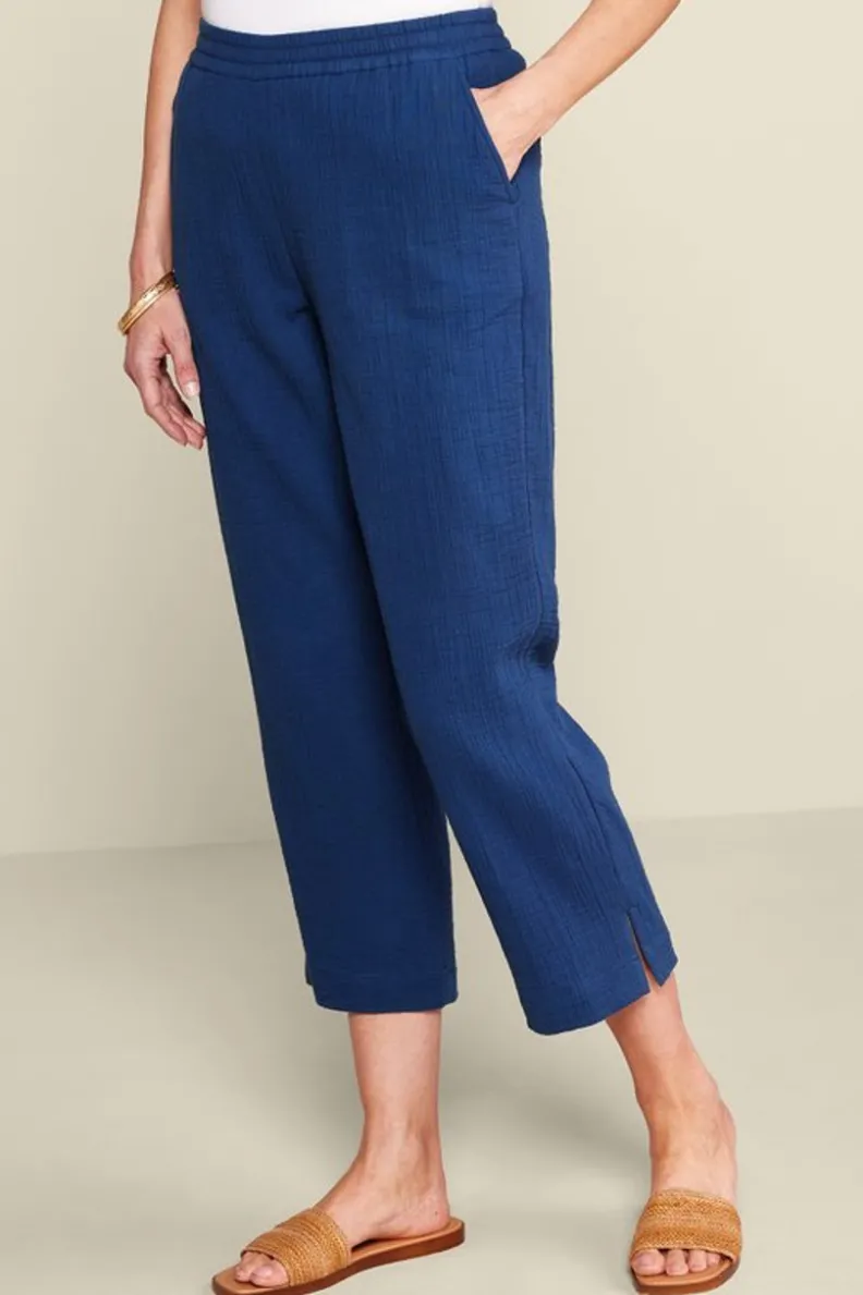 Soft Surroundings Khulani Straight Leg Gauze Crop Pants| Pants
