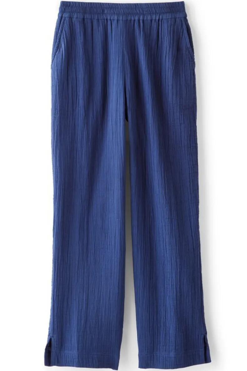 Soft Surroundings Khulani Straight Leg Gauze Crop Pants| Pants