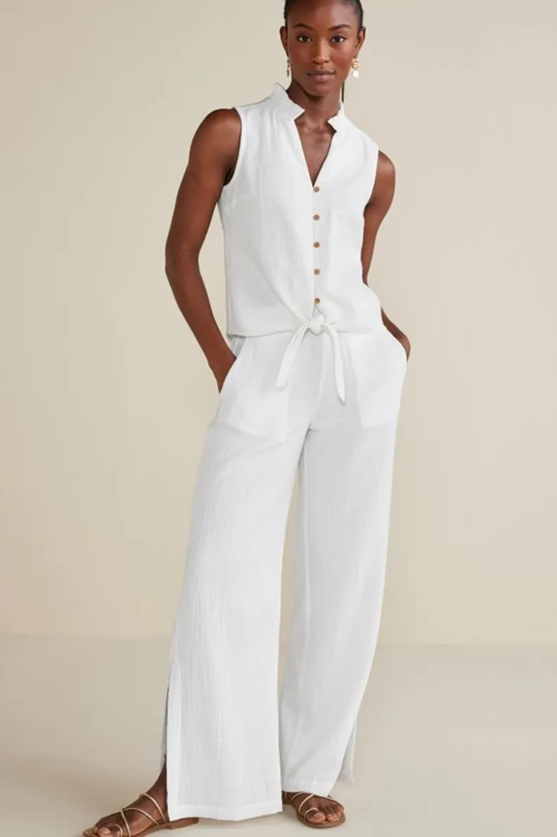 Soft Surroundings Khulani Wide Leg Gauze Pants| Pants