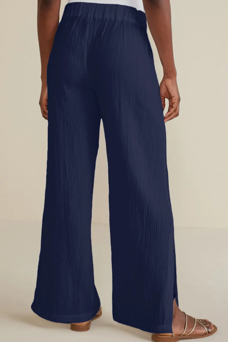 Soft Surroundings Khulani Wide Leg Gauze Pants| Pants