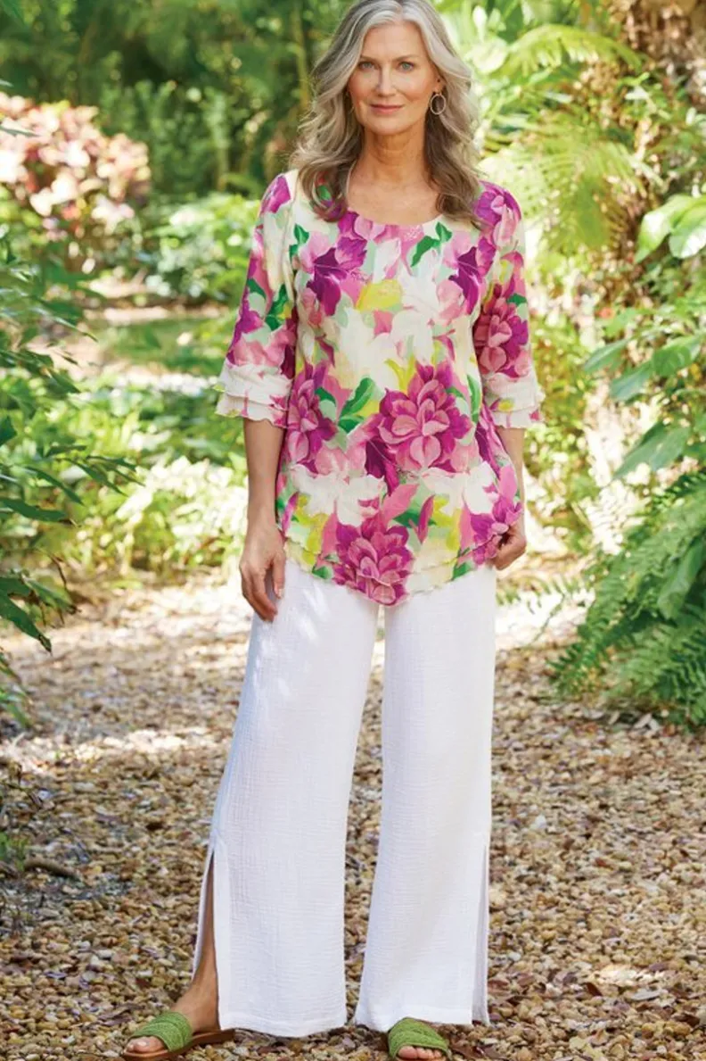 Soft Surroundings Khulani Wide Leg Gauze Pants| Pants