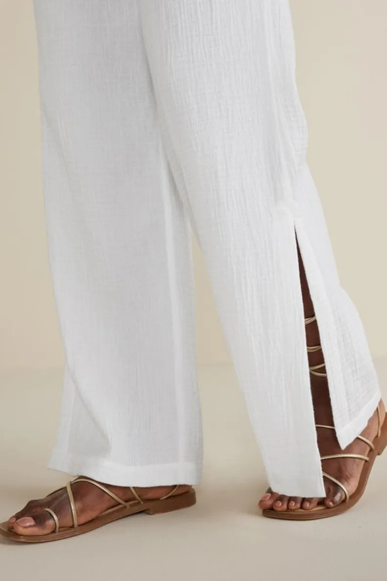 Soft Surroundings Khulani Wide Leg Gauze Pants| Pants