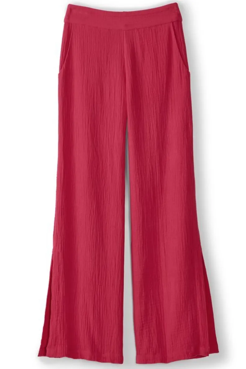 Soft Surroundings Khulani Wide Leg Gauze Pants| Pants