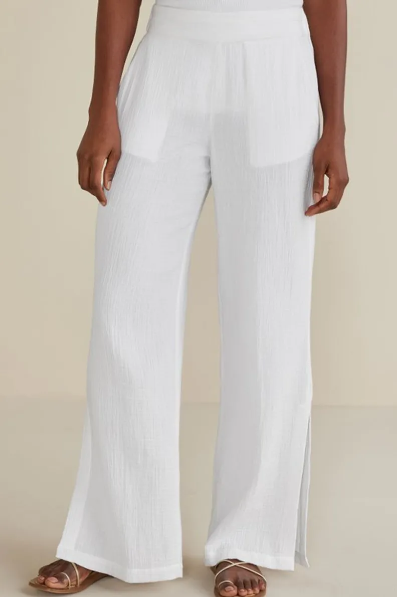 Soft Surroundings Khulani Wide Leg Gauze Pants| Pants