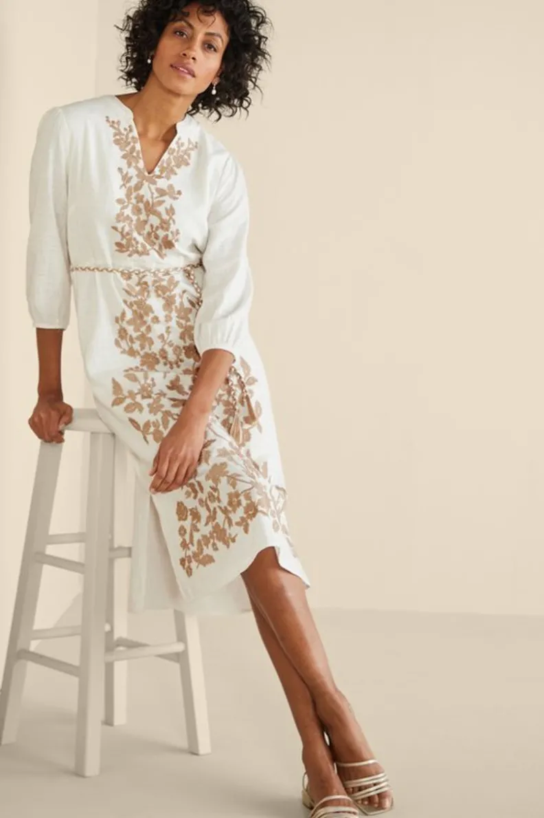 Soft Surroundings Kimora Embroidered Midi Dress| Dresses