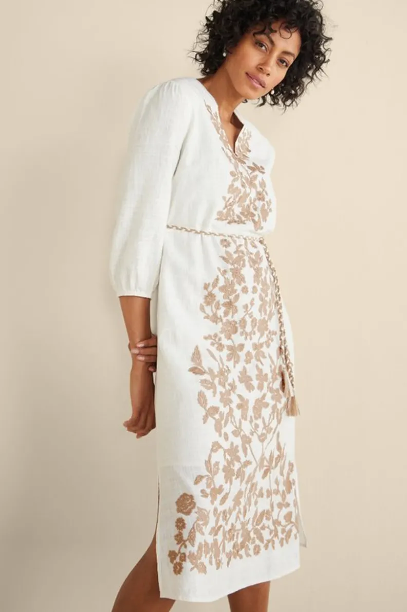 Soft Surroundings Kimora Embroidered Midi Dress| Dresses