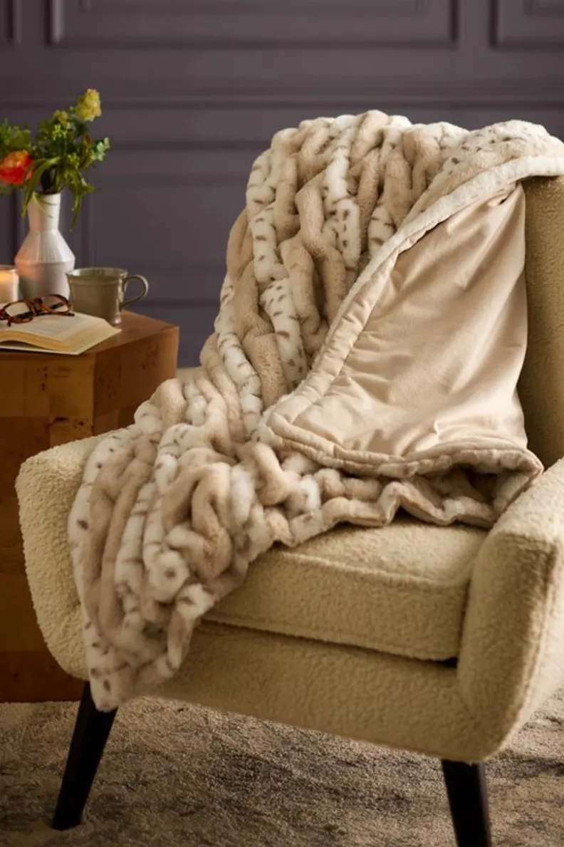 Soft Surroundings La Parisienne Faux Fur Throw| Bedding|Bedding Essentials