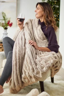 Soft Surroundings La Parisienne Faux Fur Throw| Bedding|Bedding Essentials