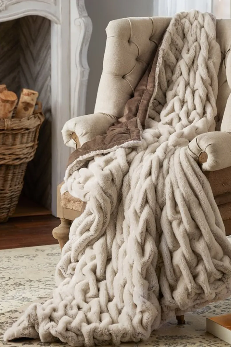 Soft Surroundings La Parisienne Faux Fur Throw| Bedding|Bedding Essentials