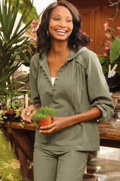 Soft Surroundings Lanai Hoodie| Tops|Sleepwear & Lounge