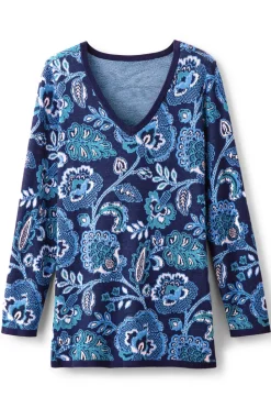 Soft Surroundings Leonor Jacquard Tunic Sweater| Tops|Sweaters & Cardigans