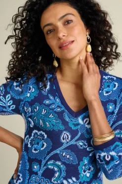 Soft Surroundings Leonor Jacquard Tunic Sweater| Tops|Sweaters & Cardigans