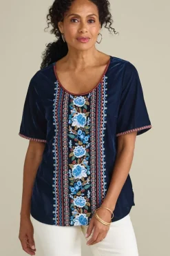 Soft Surroundings Lilian Velvet Top| Tops