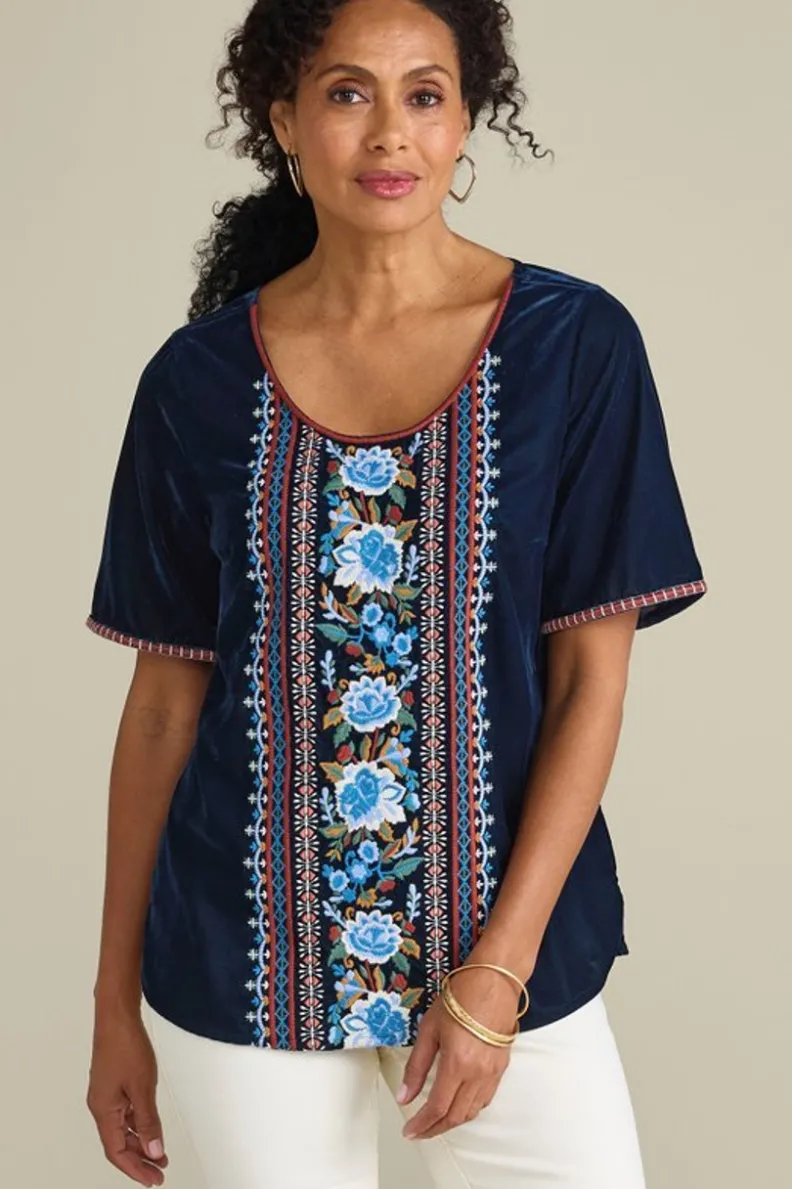 Soft Surroundings Lilian Velvet Top| Tops