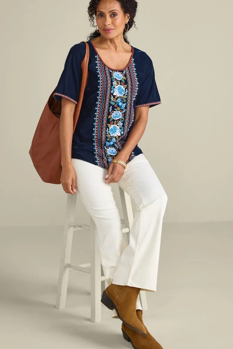 Soft Surroundings Lilian Velvet Top| Tops