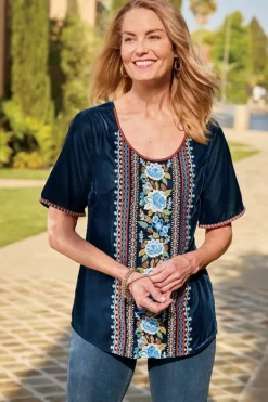 Soft Surroundings Lilian Velvet Top| Tops