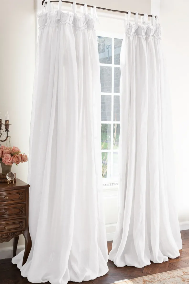 Soft Surroundings Linen Balloon Drapery Panel| Window Coverings