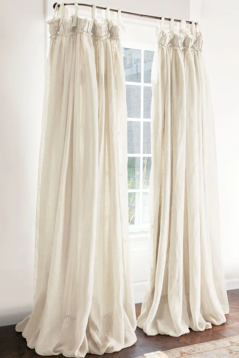 Soft Surroundings Linen Balloon Drapery Panel| Window Coverings