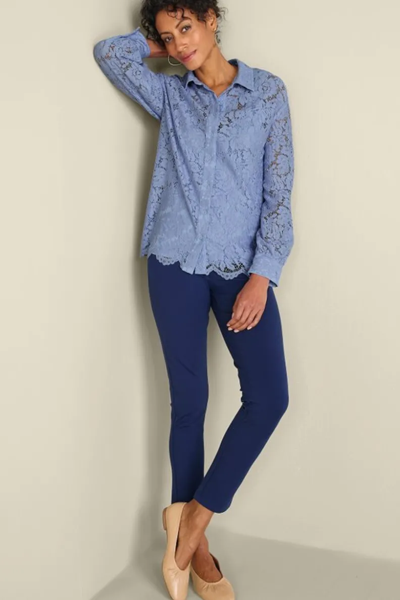 Soft Surroundings Lisa Lace Button Front| Tops