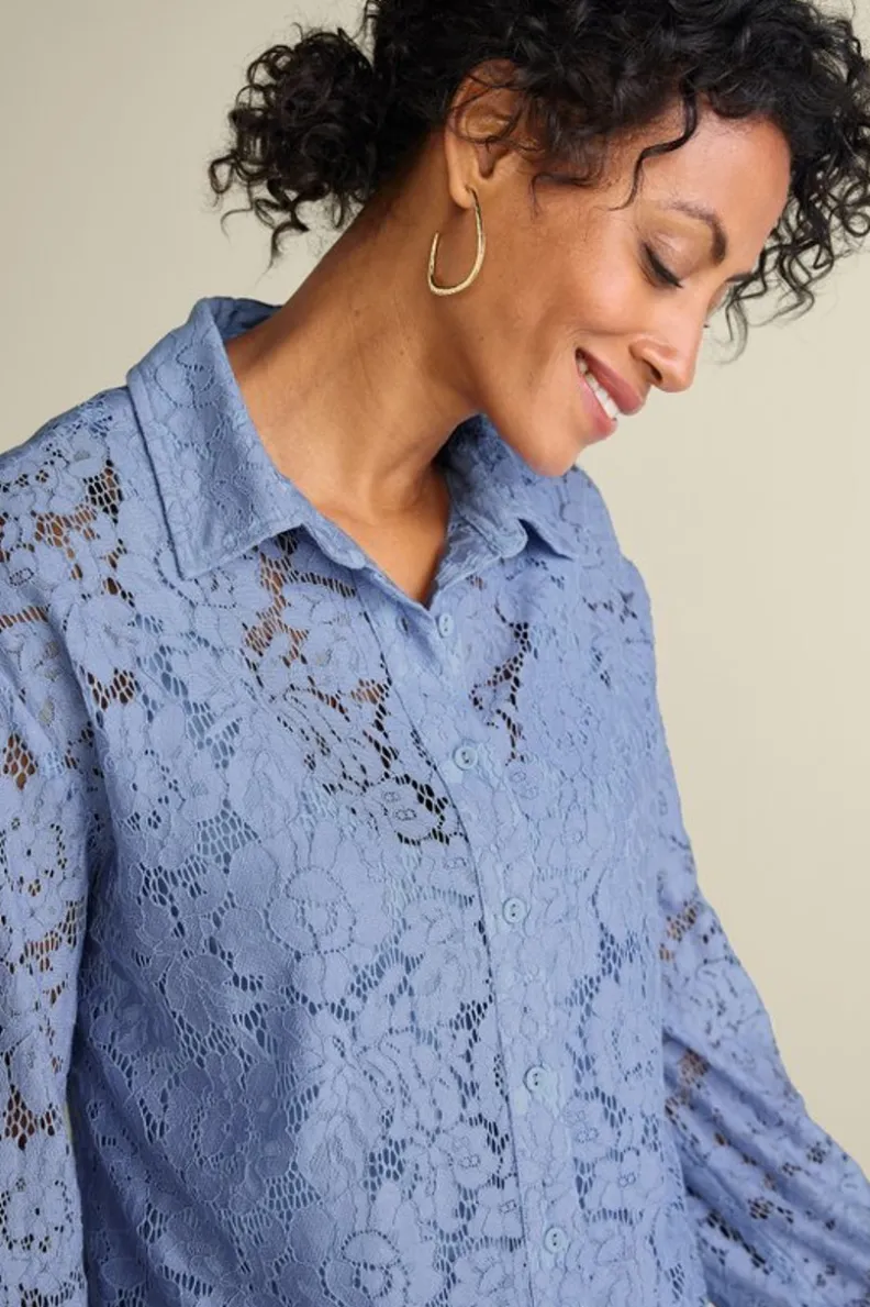 Soft Surroundings Lisa Lace Button Front| Tops