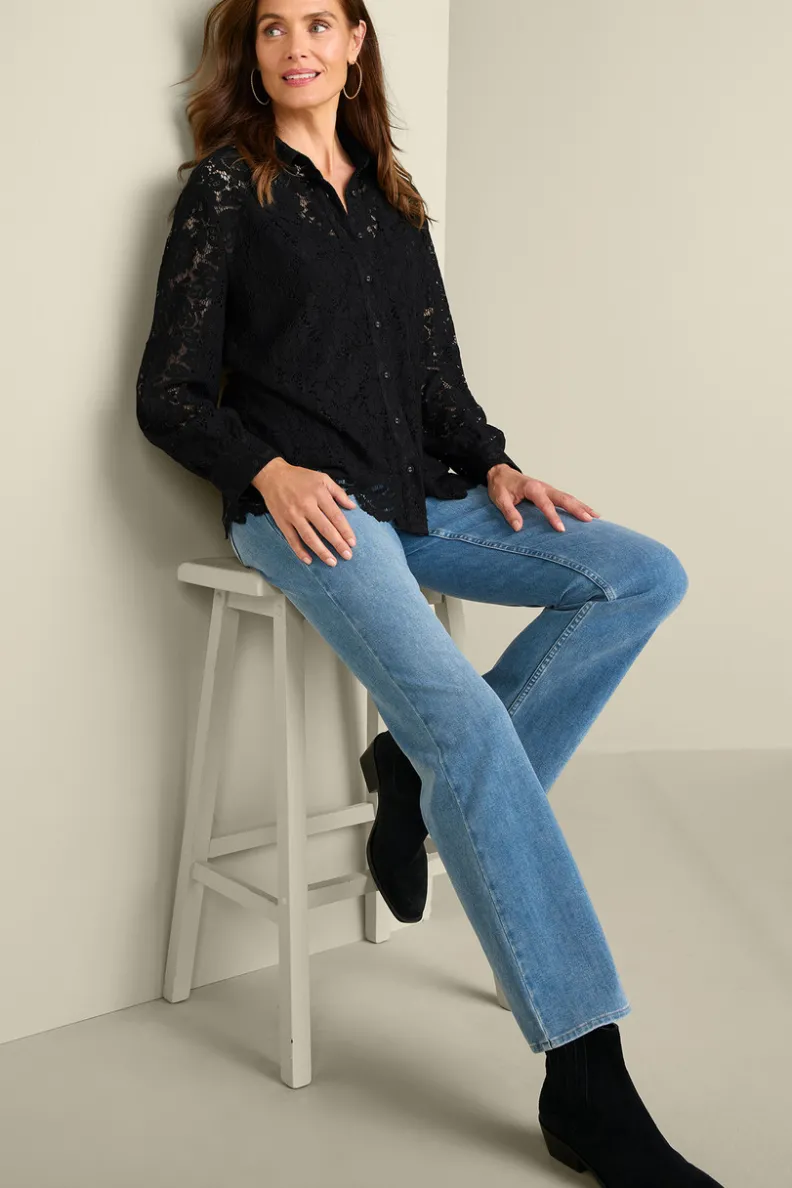 Soft Surroundings Lisa Lace Button Front| Tops