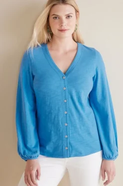 Soft Surroundings Lorna Button Front Top| Tops