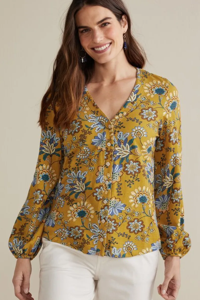 Soft Surroundings Lorna Button Front Top| Tops