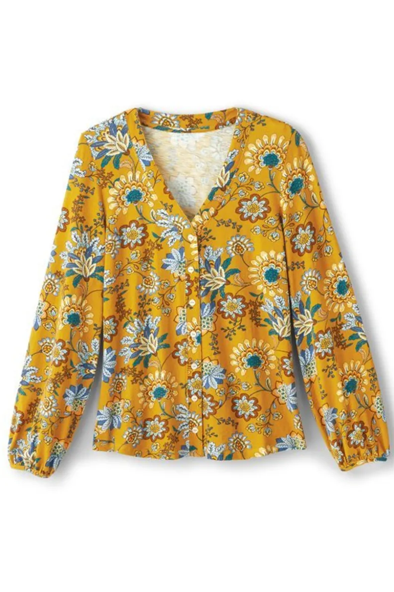 Soft Surroundings Lorna Button Front Top| Tops