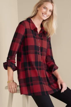 Soft Surroundings Mad About Plaid Top| Tops