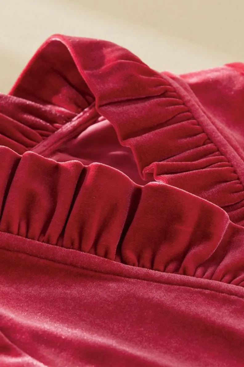Soft Surroundings Marlee Ruffle Velvet Top| Tops