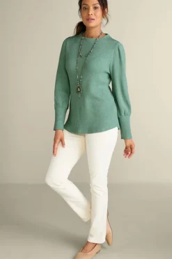 Soft Surroundings Melina Waffle Pullover| Tops