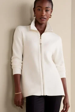Soft Surroundings Meria Zip Cardi| Tops|Sweaters & Cardigans