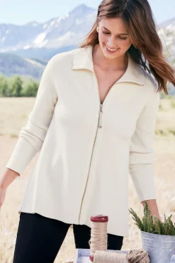 Soft Surroundings Meria Zip Cardi| Tops|Sweaters & Cardigans