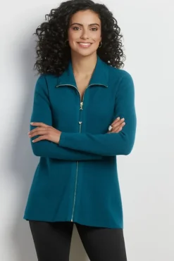 Soft Surroundings Meria Zip Cardi| Tops|Sweaters & Cardigans