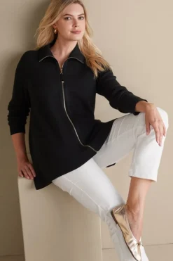 Soft Surroundings Meria Zip Cardi| Tops|Sweaters & Cardigans