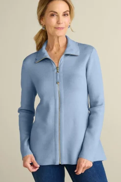 Soft Surroundings Meria Zip Cardi| Tops|Sweaters & Cardigans