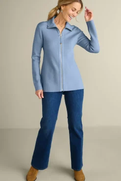 Soft Surroundings Meria Zip Cardi| Tops|Sweaters & Cardigans
