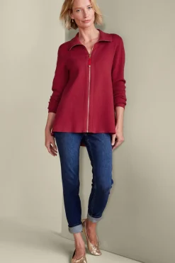 Soft Surroundings Meria Zip Cardi| Tops|Sweaters & Cardigans