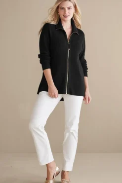 Soft Surroundings Meria Zip Cardi| Tops|Sweaters & Cardigans