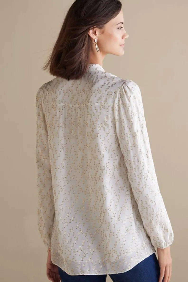 Soft Surroundings Mila Metallic Blouse| Tops